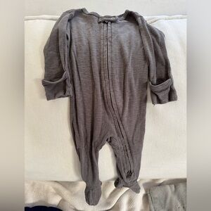 L'ovedbaby Charcoal Pointelle One Piece Footie